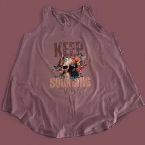 Keep Sourcing Skulls & Flowers Reseller ThrifterTank  Women Sz Large Desert Rose